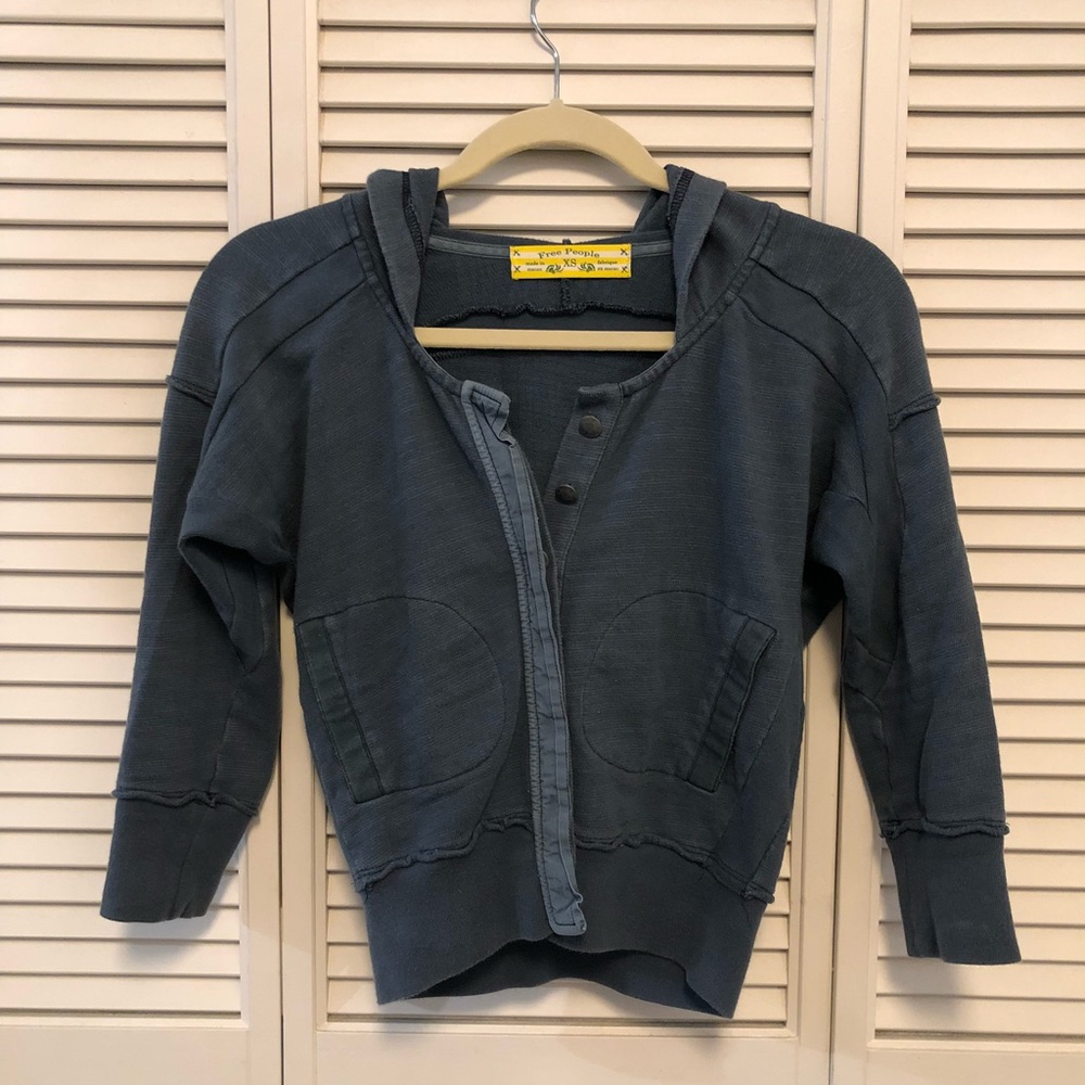 Blue cropped Free People jacket